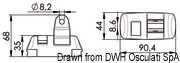 System szynowy do plandek - Wózek przesuwany ze wspornikiem w kształcie U przegubowym i blokadą ciśnieniową regulowaną metrycznie skok 15 mm - Kod. 46.673.03 23