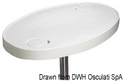 Stół z białego ABS. Owalna. 77x51 cm - Kod. 48.417.90 12