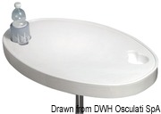 Stół z białego ABS. Owalna. 77x51 cm - Kod. 48.417.90 11