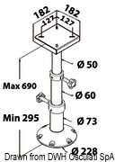 Tri-telescopic aluminium table leg - Artnr: 48.719.01 7
