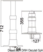 Electrical 3-steps table leg 24V 355-712 mm - Artnr: 48.720.24 40