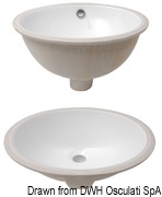 Weiße Keramikwaschbecken, oval, Aufsatz - Kod. 50.189.01 24