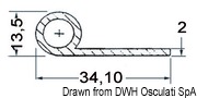 Profil wykończeniowy z EPDM . Przekrój 2x2x40 mm - Kod. 66.026.02 8