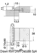 Zawiasy do drzwiczek ze stali nierdzewnej - SS hinge 57x44mm for hatchway - Kod. 71.607.00 8