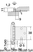 Zawiasy do drzwiczek ze stali nierdzewnej - SS hinge 38x46mm w/flat stop - Kod. 71.607.01 9