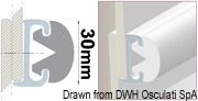 Profil odbojowy ze sztywnego tworzywa duralene z wkładem z giętkiego PVC - White joint cover 40 x 40 mm - Kod. 44.042.27 42