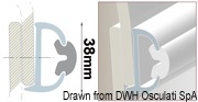 Profil odbojowy ze sztywnego tworzywa duralene z wkładem z giętkiego PVC - White PVC insert for 44.030.05 - Kod. 44.030.40 41