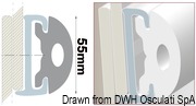 Profil odbojowy ze sztywnego tworzywa duralene z wkładem z giętkiego PVC - White PVC insert for 44.030.05 - Kod. 44.030.40 39