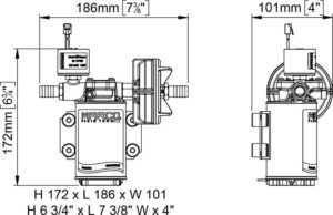 Marco UP3/E-BR 12/24V bronze gear pump with electronic pressure sensor 4 gpm - 15 l/min 18