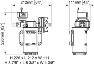 Marco UP6/E-BR 12/24V bronze gear pump with electronic pressure sensor 6.9 gpm - 26 l/min 18